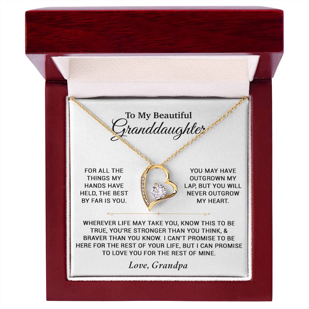 To My Granddaughter Necklace, Birthday Gift For Granddaughter, Birthday Gifts 8_6_White