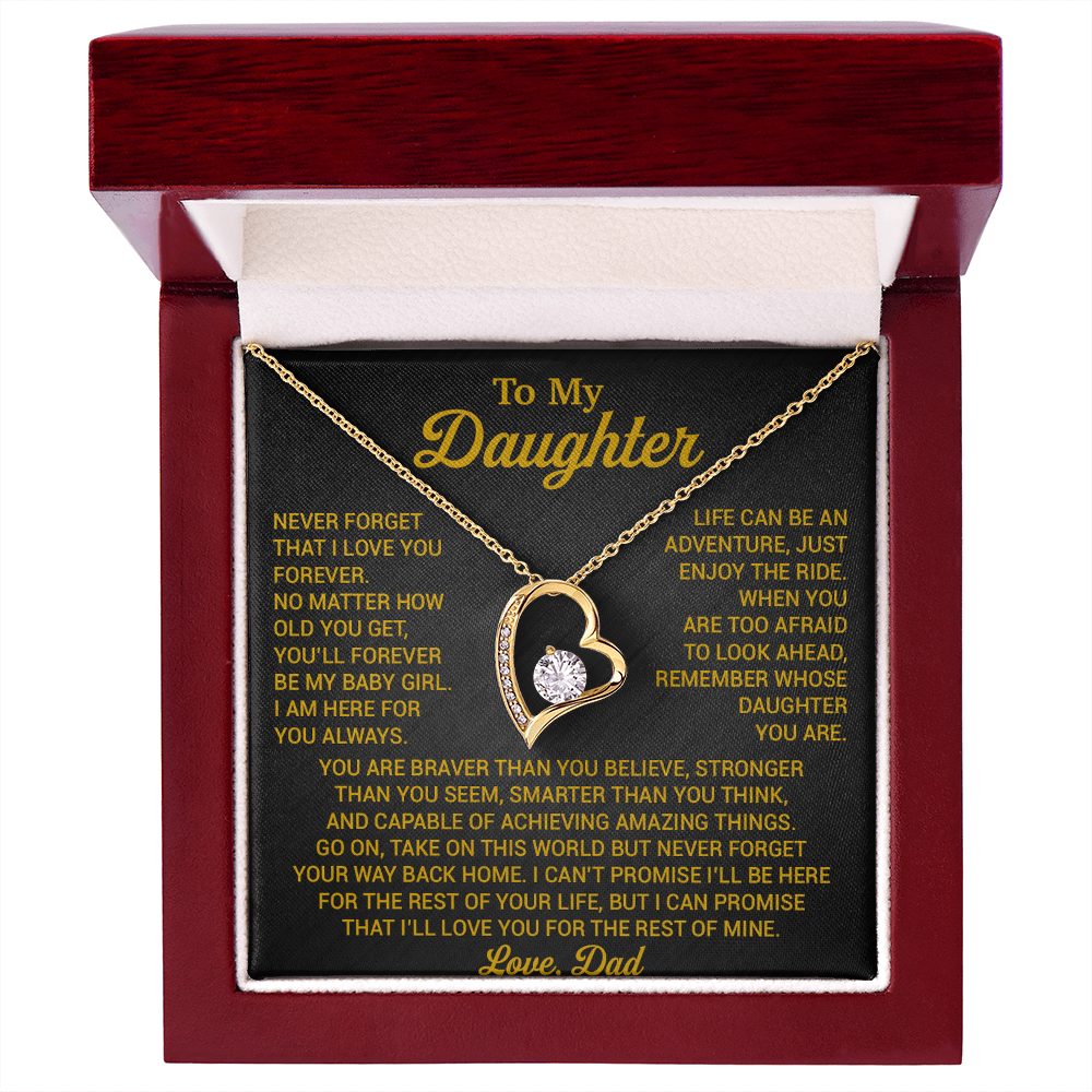 To My Daughter Necklace, Daughter Father Necklace, Daughter Gift From Dad 22_8_Gold