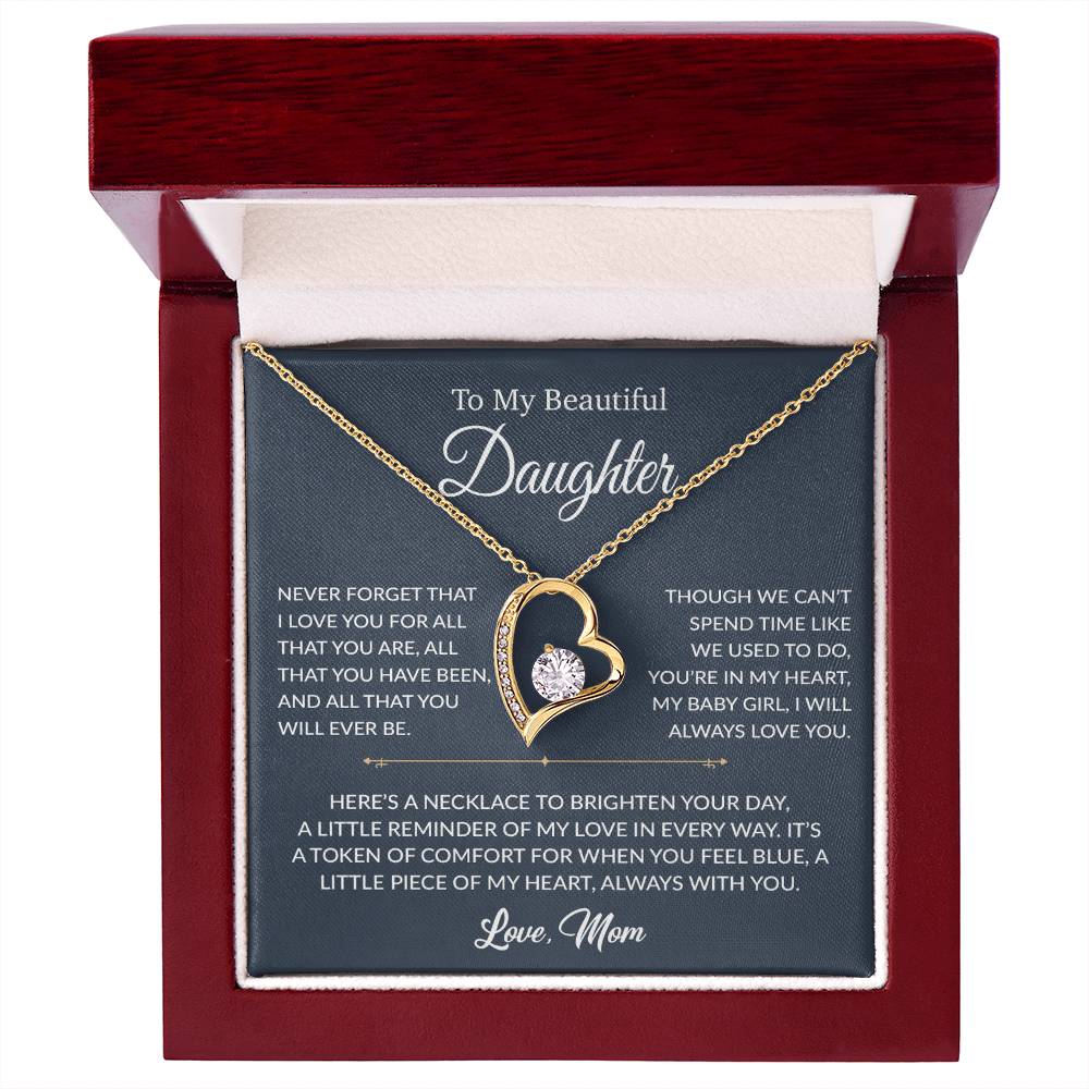 To My Daughter Necklace, Gift for Daughter from mom, Daughter mother Necklace 27_6_Blue