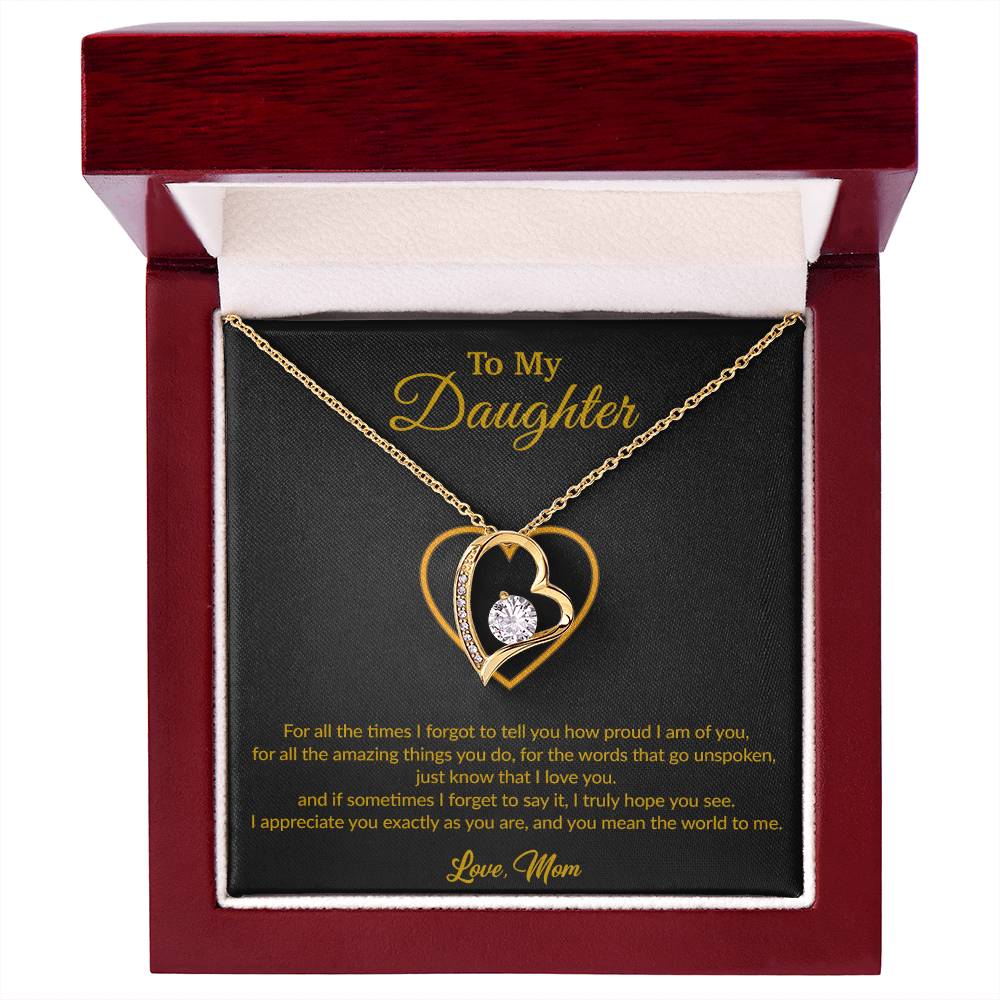 To My Daughter Necklace, Gift for Daughter from Mom, Mother Daughter Necklace