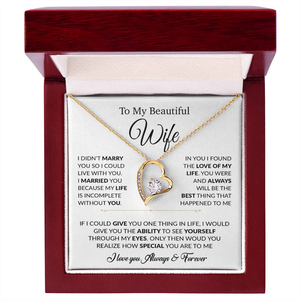 To My Wife Necklace, Gift For Wife, Anniversary Gift For Wife, Necklace For Wife 23_6_White