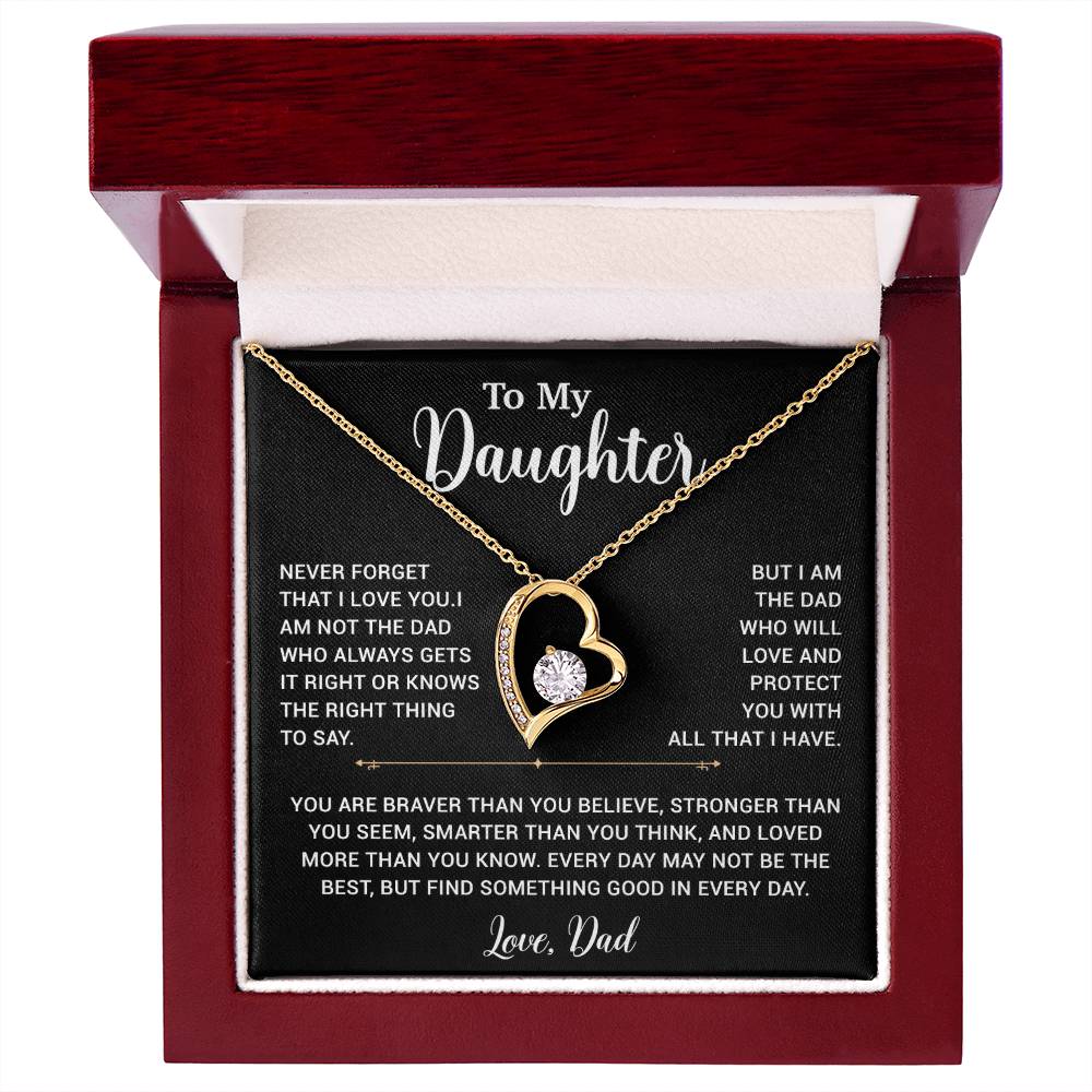 To My Daughter Necklace, Gift for Daughter from Dad, Father Daughter Necklace 2_6_Black