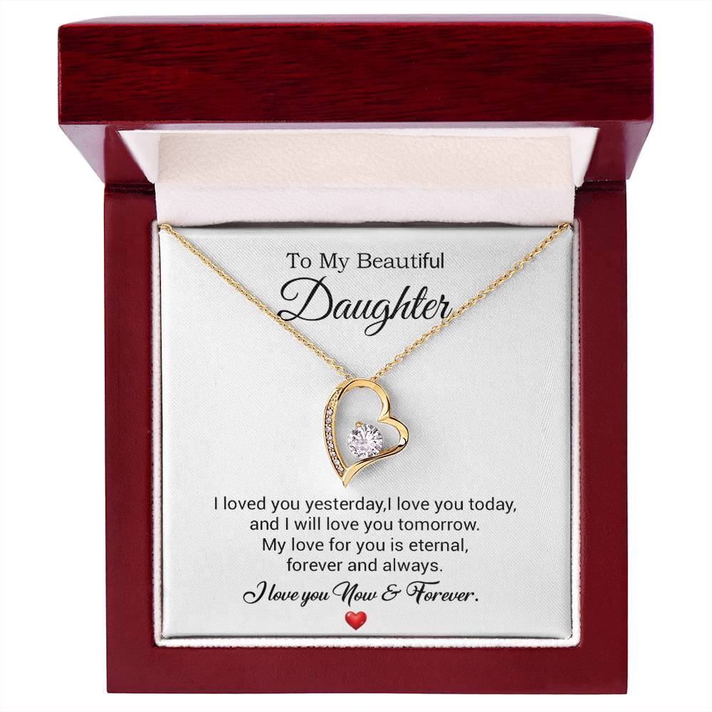 To My Daughter Necklace, Gift For Daughter From Dad, Daughter Father Necklace 30_7_White