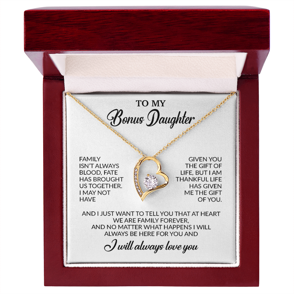 To My Bonus Daughter Necklace, Gift for Bonus Daughter, Step Daughter Birthday 26_11_White