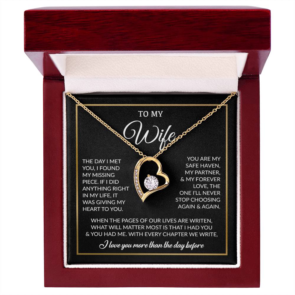 To My Wife Necklace, Gift For Wife, Anniversary Gift For Wife, Necklace For Wife 26_7_Black