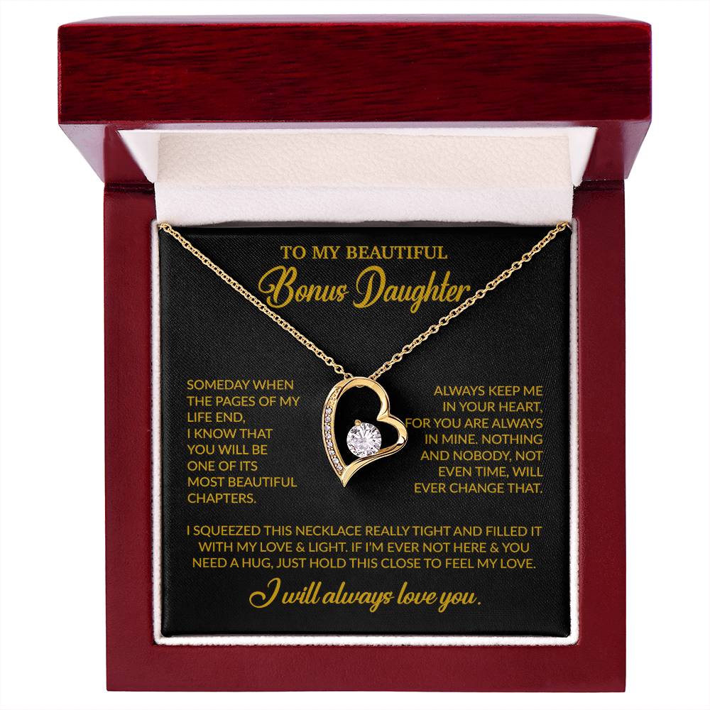 To My Bonus Daughter Necklace, Gift for Bonus Daughter, Step Daughter Birthday 25_11_Gold