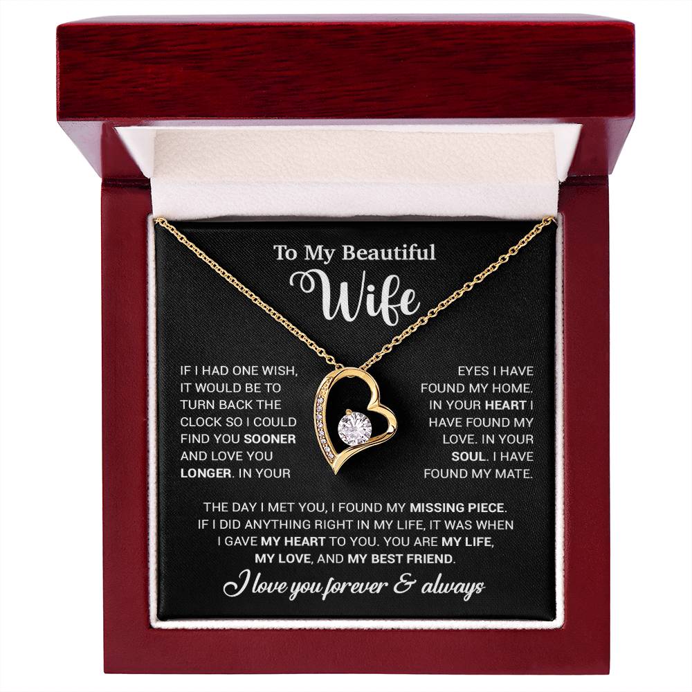 To My Wife Necklace, Wife Gift From Husband, Wife Husband Necklace, Christmas Gift 28_10_Black