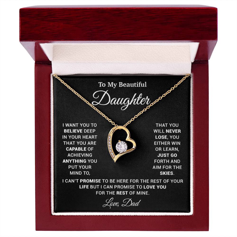 To My Daughter Necklace, Gift for Daughter from Dad, Father Daughter Necklace 26_2_Black