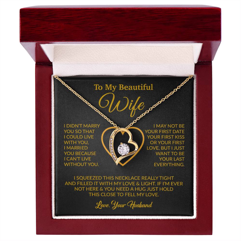 To My Wife Necklace, Wife Gift from Husband, Christmas Gift 7_12_Gold