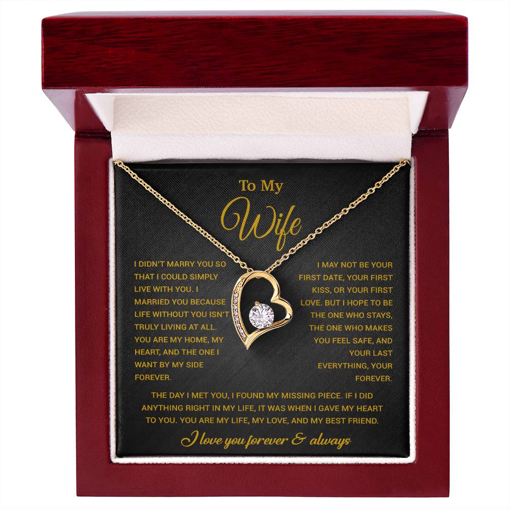 To My Wife Necklace, Gift For Wife, Anniversary Gift For Wife, Necklace For Wife 21_9_Gold