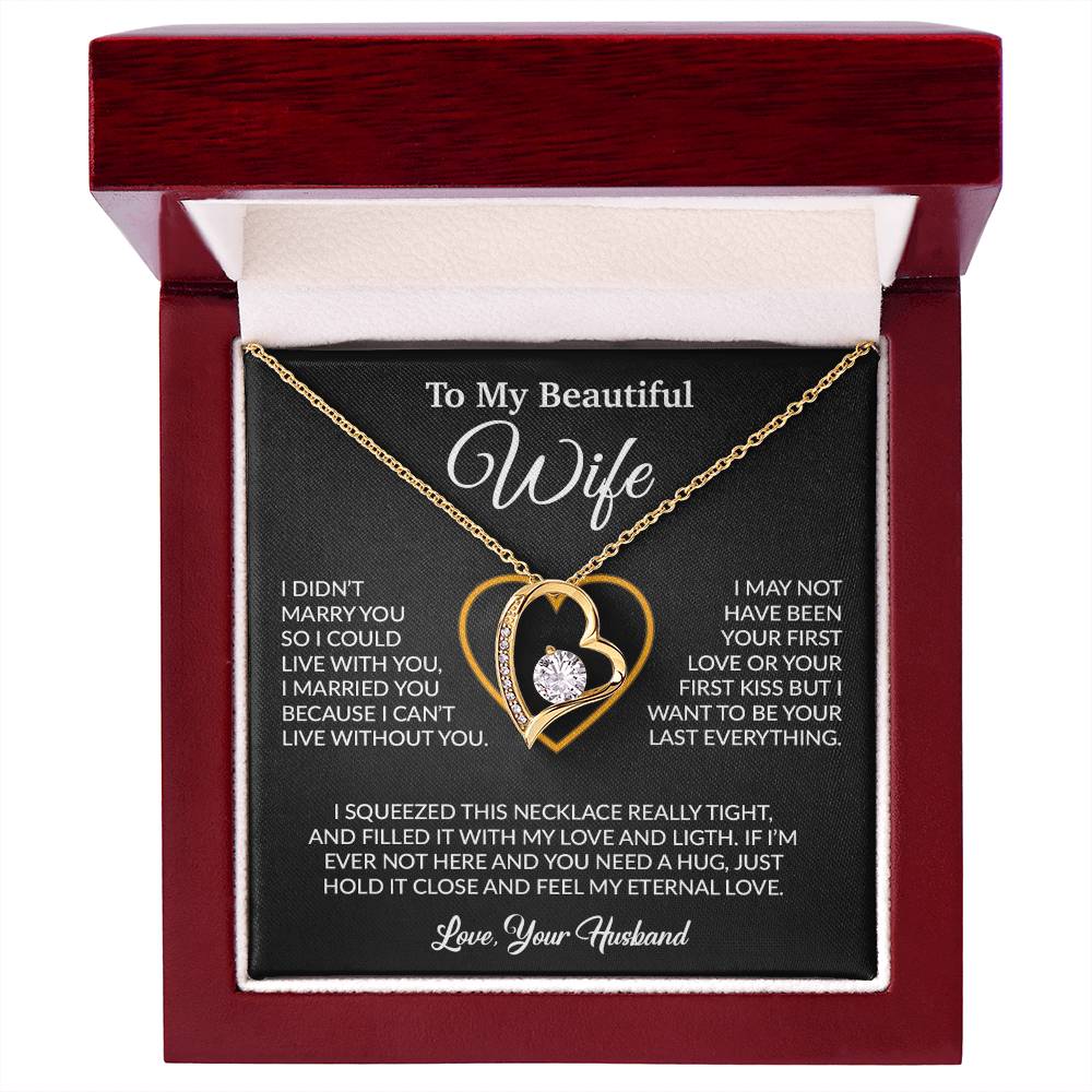 To My Wife Necklace, Gift For Wife, Anniversary Gift For Wife, Necklace For Wife 23_2_Black