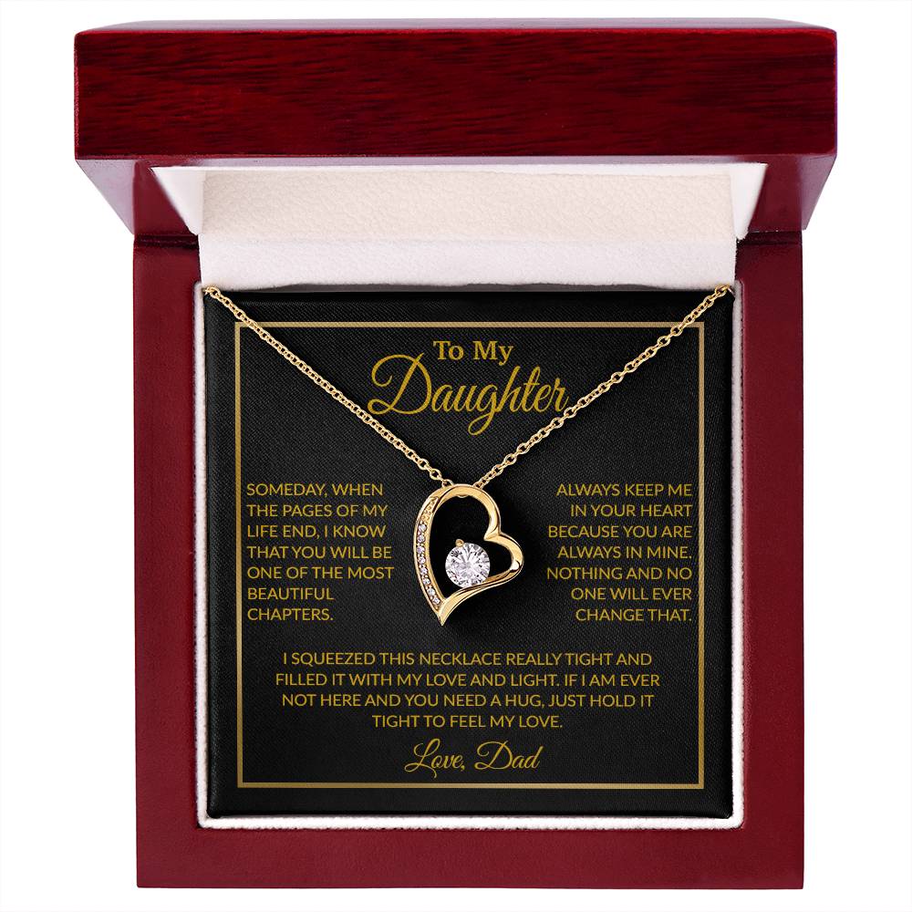 To My Daughter Necklace, Gift For Daughter From Dad, Daughter Father Necklace 4_12_Gold