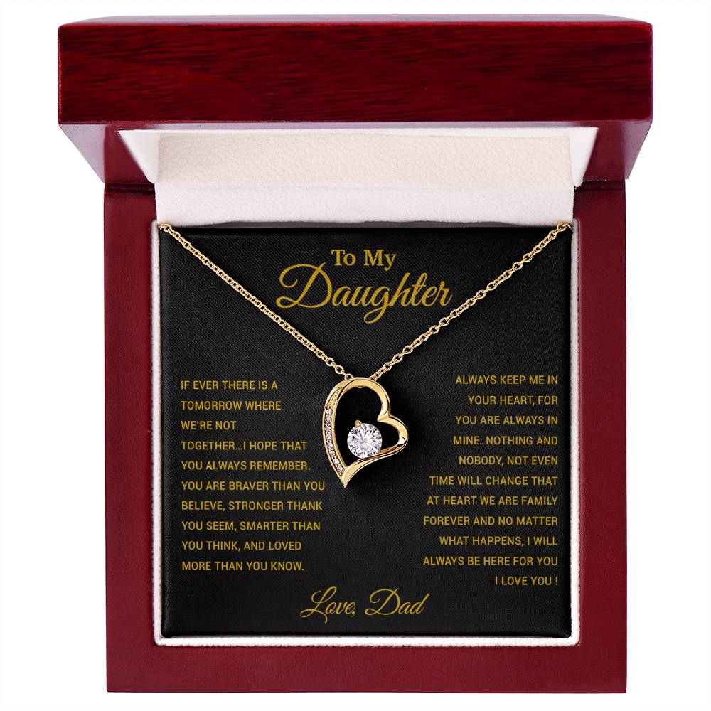 To My Daughter Necklace, Gift for Daughter from Dad, Father Daughter Necklace 26_3_Gold