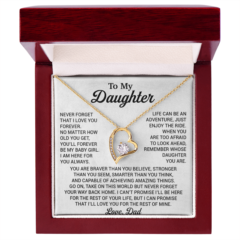 To My Daughter Necklace, Daughter Father Necklace, Daughter Gift From Dad 22_8_White