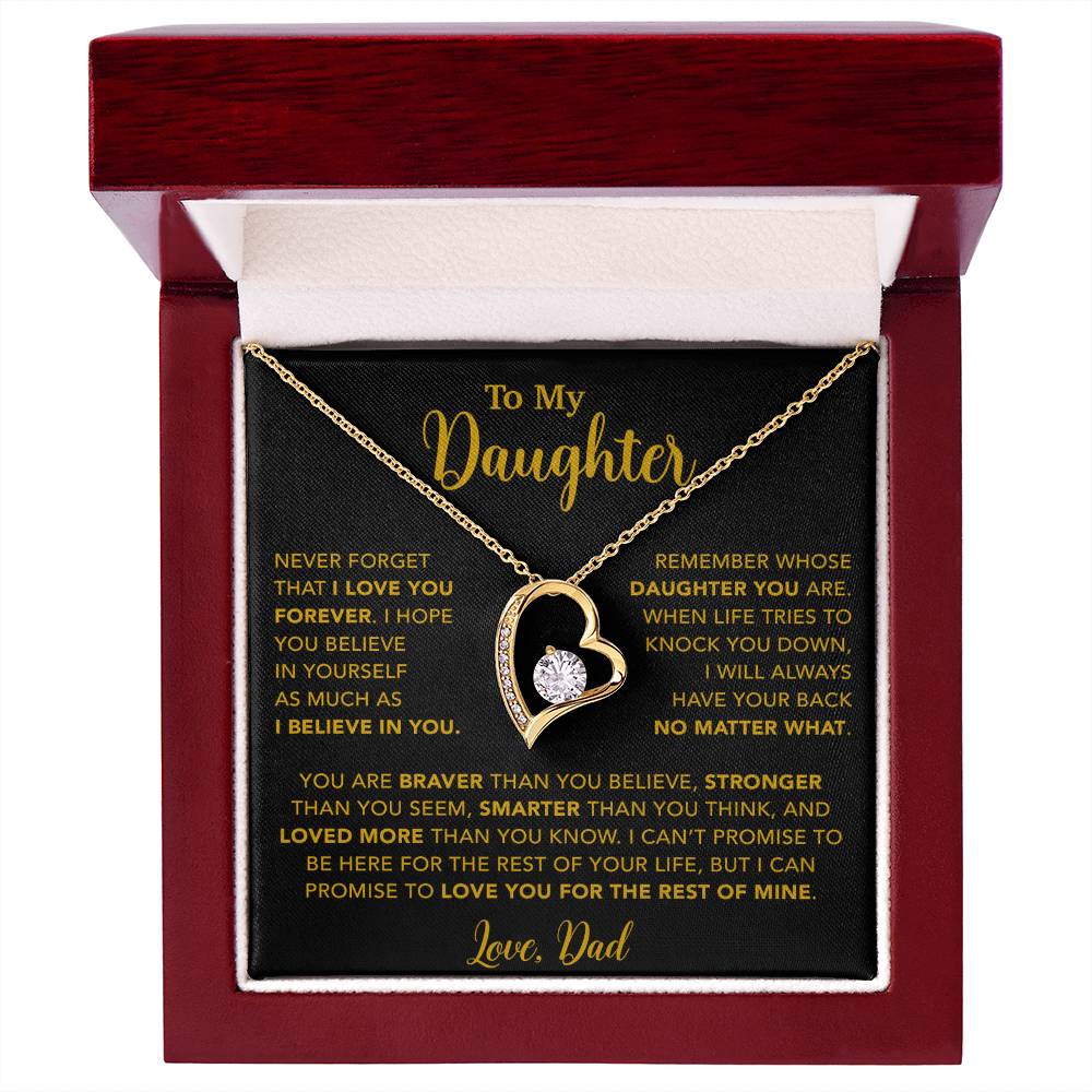 To My Daughter Necklace, Gift for Daughter from Dad, Father Daughter Necklace 7_4_Gold