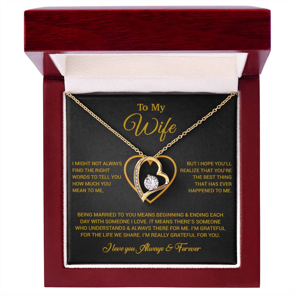 To My Wife Necklace, Gift For Wife, Anniversary Gift For Wife, Necklace For Wife 20_6_Gold