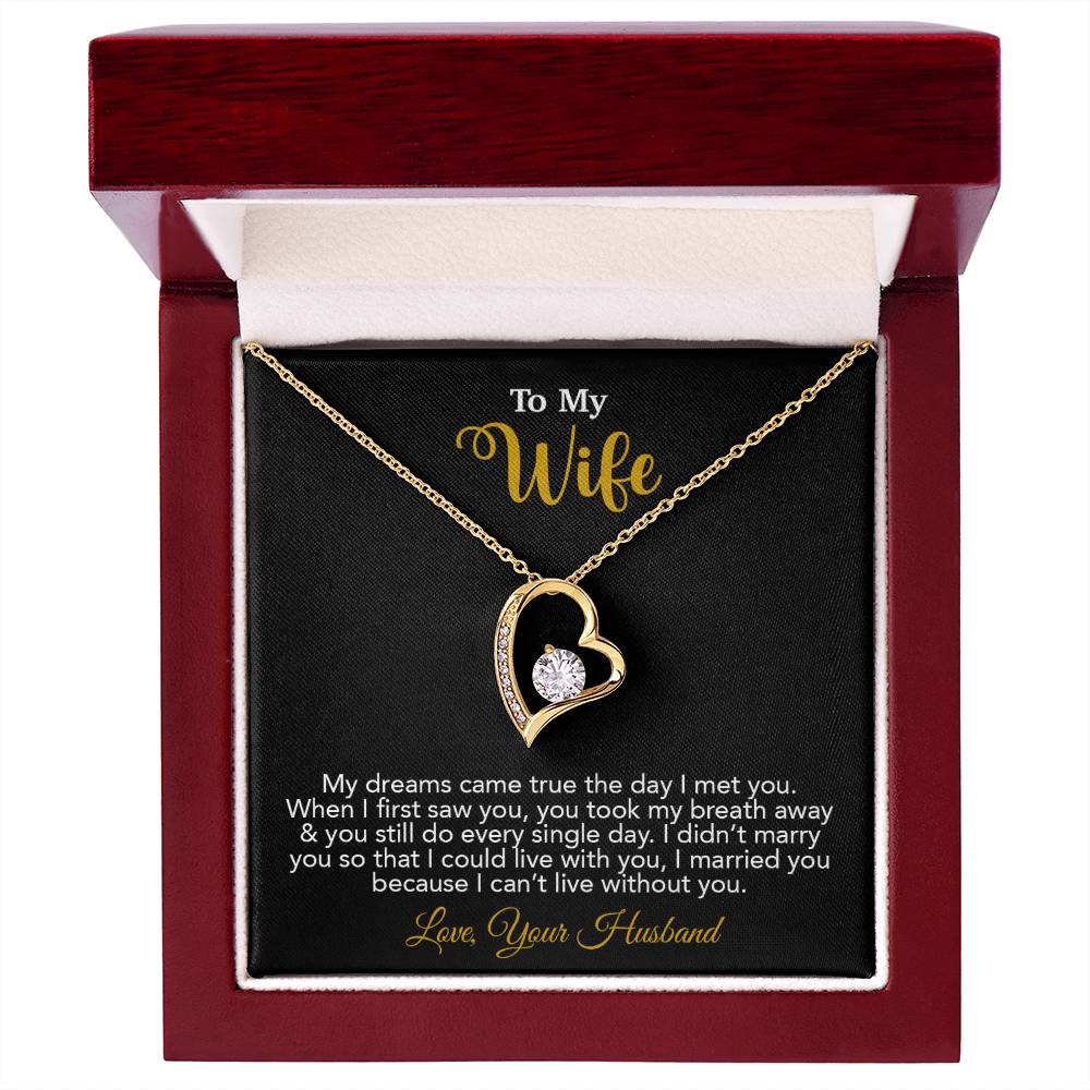 To My Wife Necklace, Wife Gift From Husband, Wife Husband Necklace, Christmas Gift 16_10_Gold