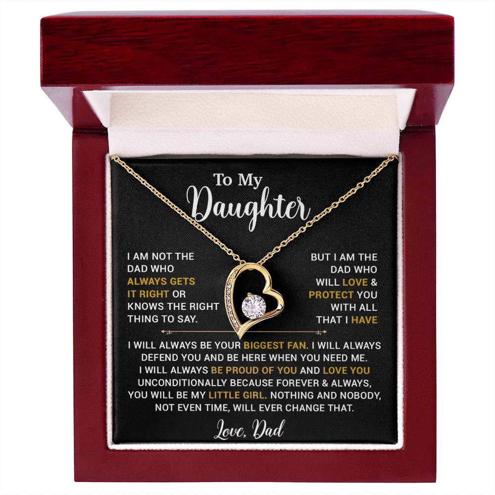 To My Daughter Necklace, Gift for Daughter from Dad, Father Daughter Necklace 13_4_Gold