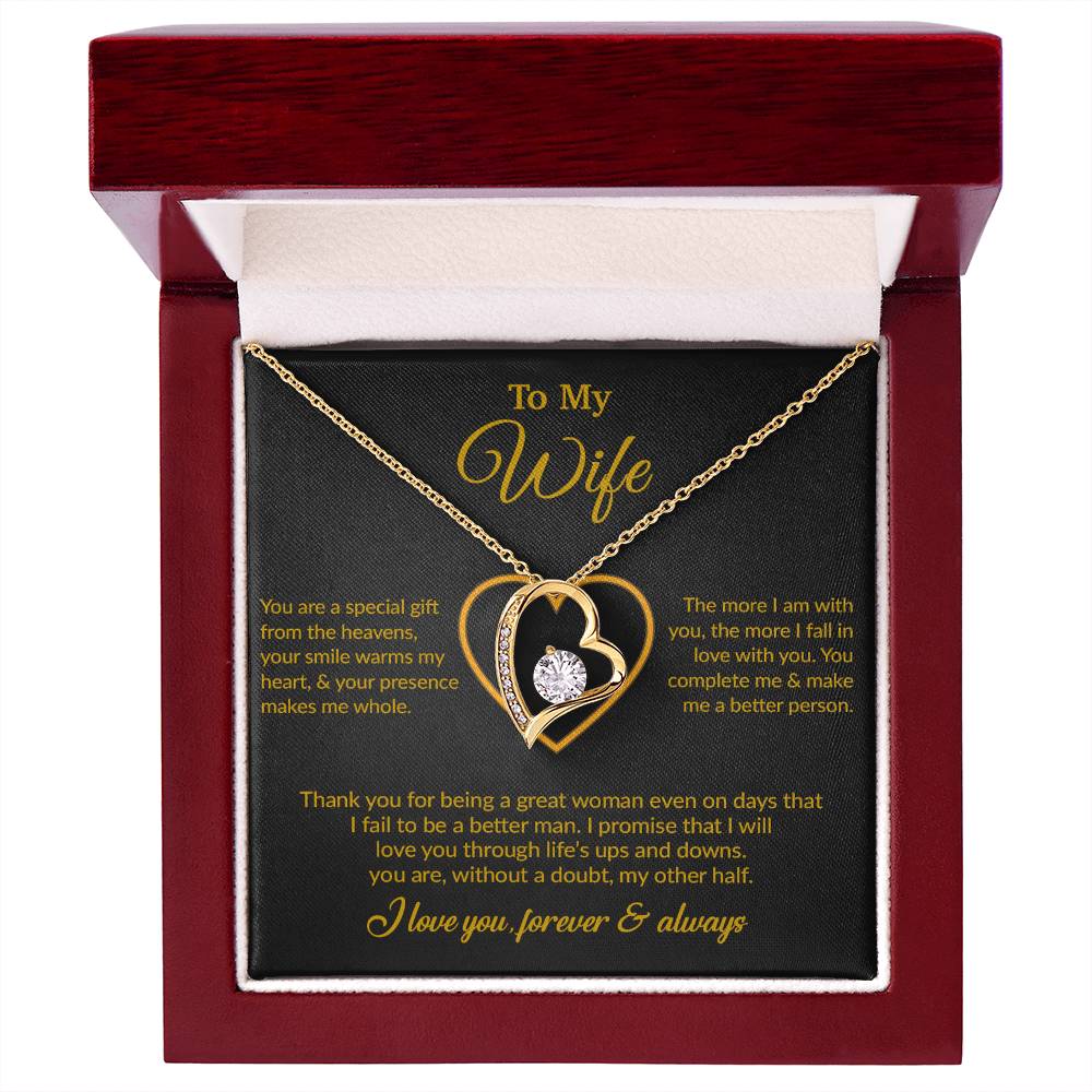 To My Wife Necklace, Gift For Wife, Anniversary Gift For Wife, Necklace For Wife 11_6_Gold