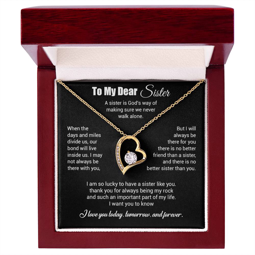 To My Sister Necklace, Brother to Sister, Birthday gift For Sister from Brother 3_4_Black