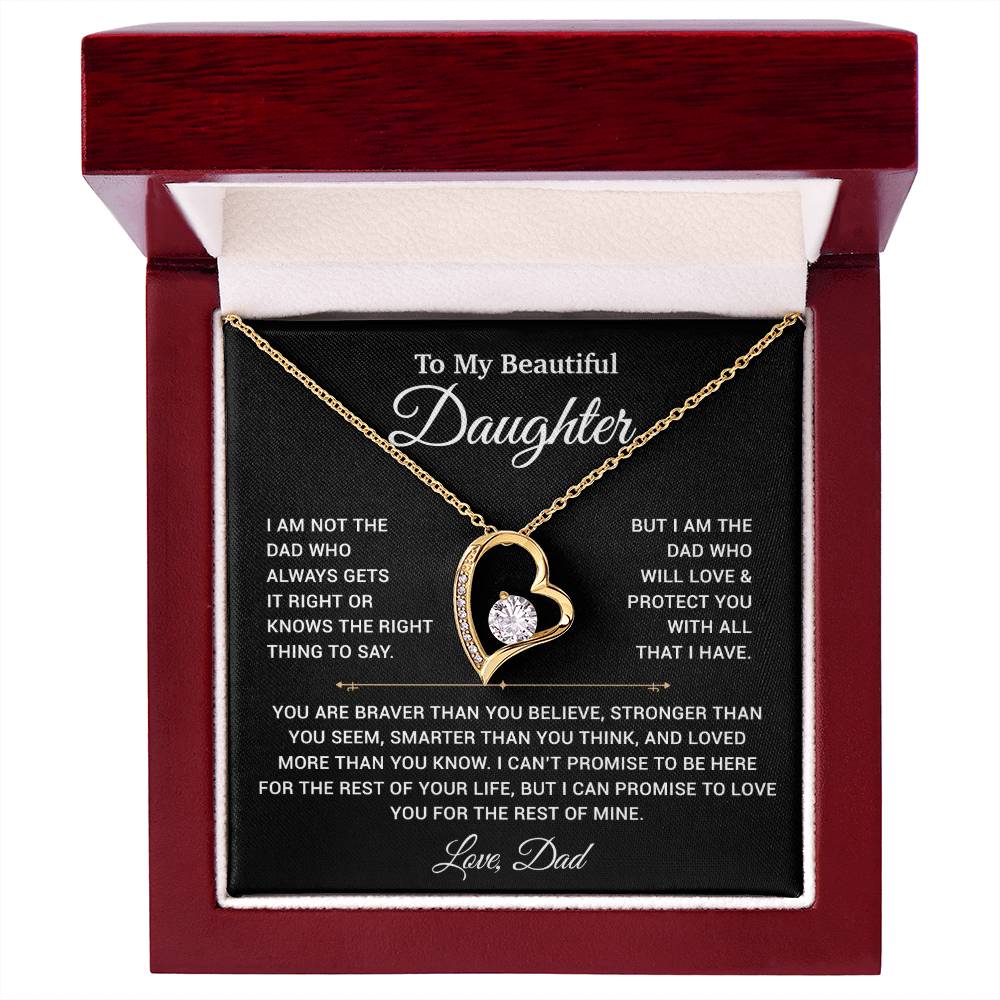 To My Daughter Necklace, Gift for Daughter from Dad, Father Daughter Necklace 19_11_Black