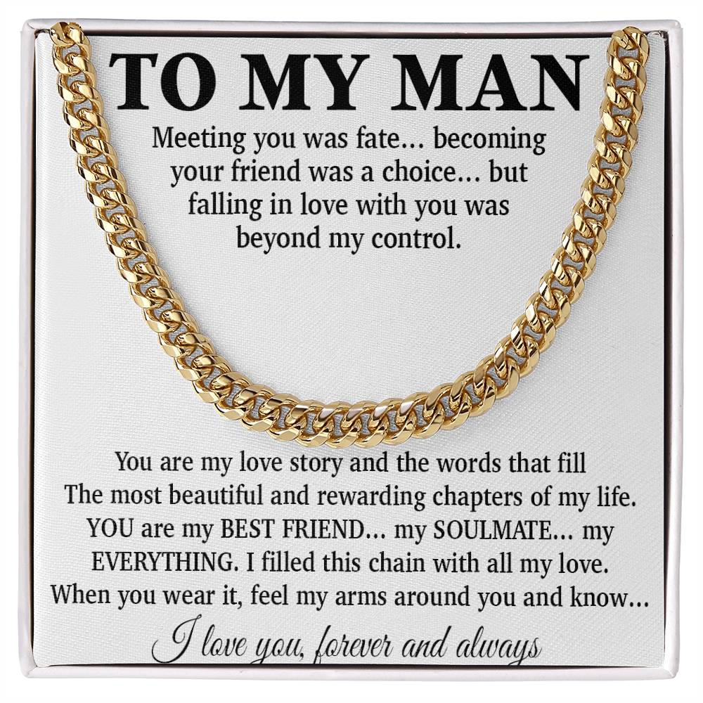 To My Man Cuban Chain Necklace, Gift for Him, Anniversary Birthday Christmas 24_5