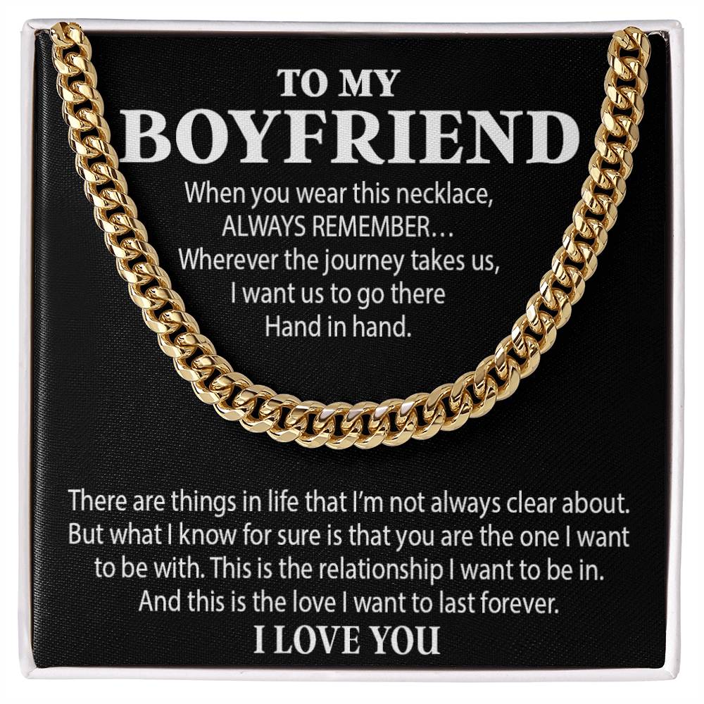 Boyfriend Cuban Chain Necklace, Promise Necklace For Boyfriend, Boyfriend Necklace