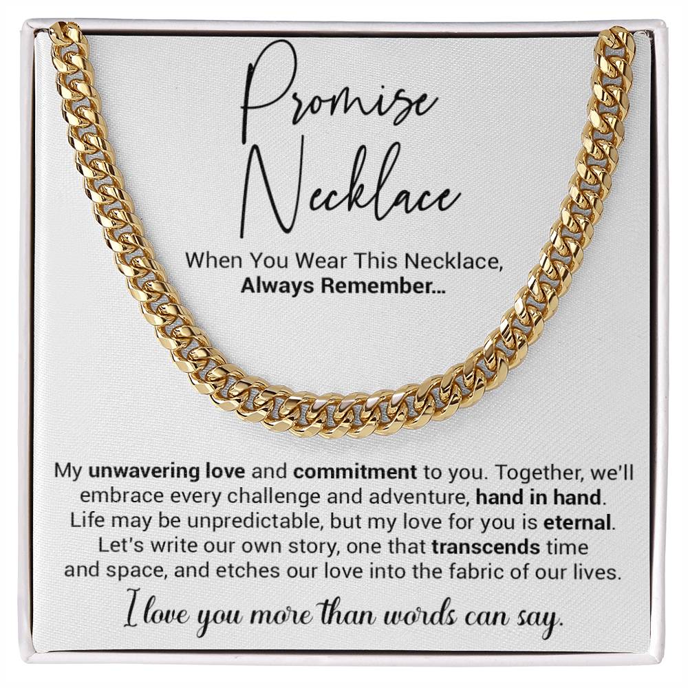 Promise Necklace Gift for Him, To My Man Cuban Chain Necklace, Anniversary Gift 12_10