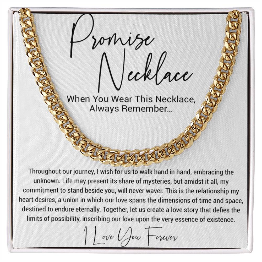 Promise Necklace Gift for Him, To My Man Cuban Chain Necklace, Anniversary Gift 11_11