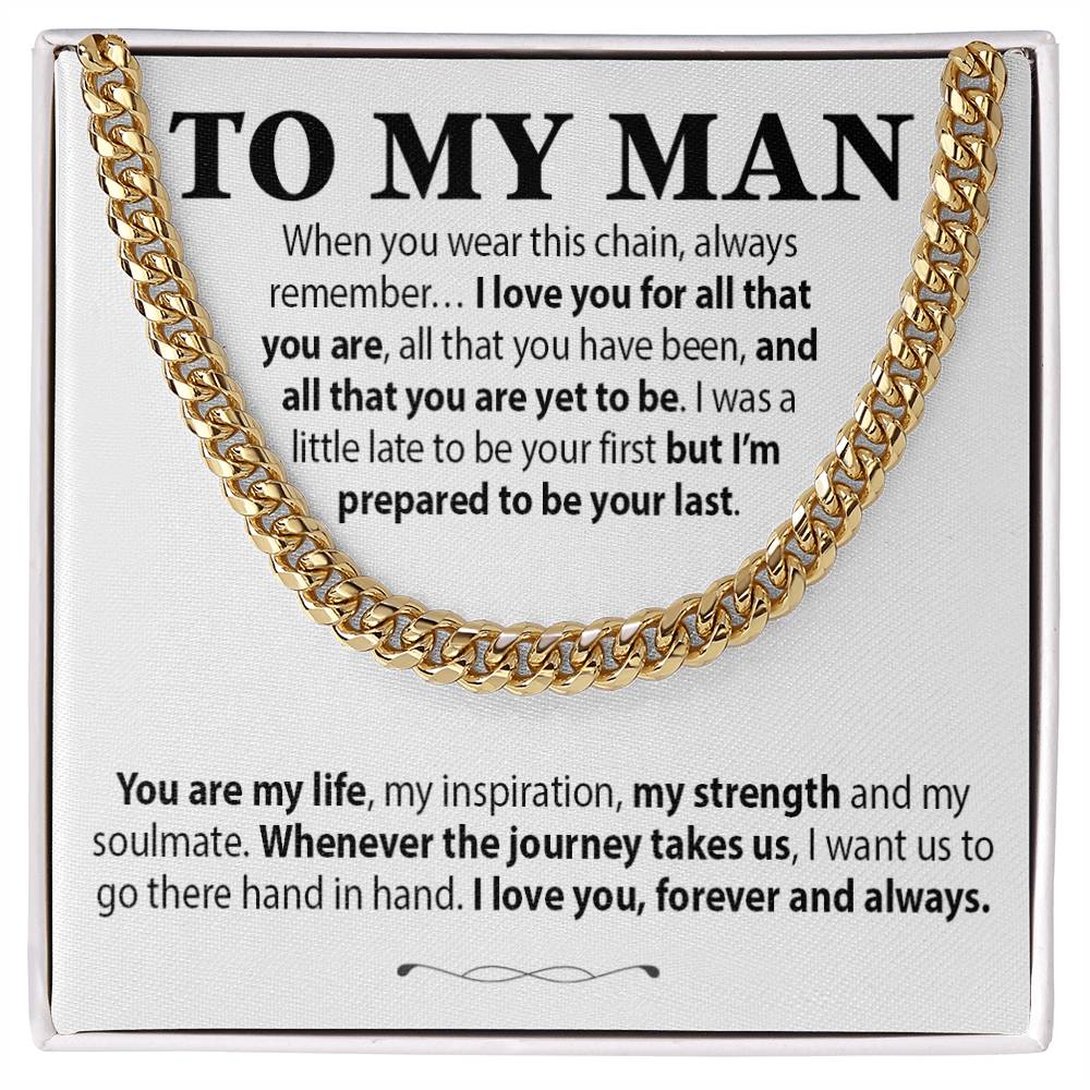 To My Man Cuban Chain Necklace, Gift for Him, Anniversary Birthday Christmas 13_10
