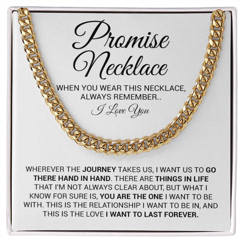 Promise Necklace Gift for Him, To My Man Cuban Chain Necklace, Anniversary Gift, Ideas for Boyfriend