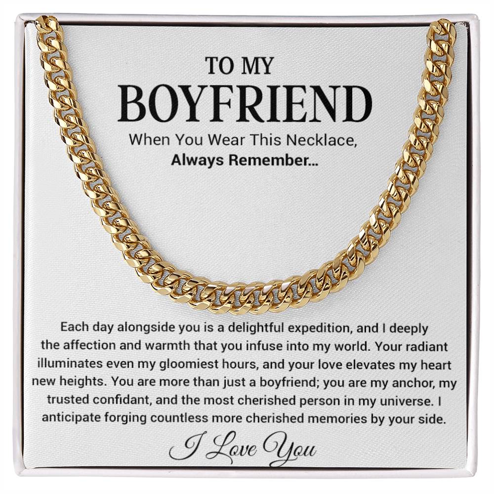Boyfriend Promise Necklace, Boyfriend Promise Gift, Boyfriend Cuban Chain Necklace