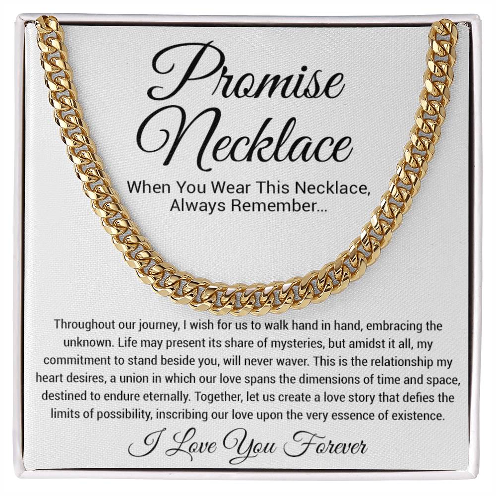 Promise Necklace Gift for Him, To My Man Cuban Chain Necklace, Anniversary Gift 26_11