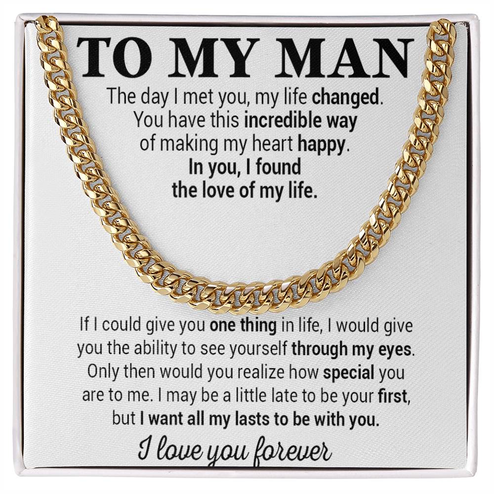 To My Man Cuban Chain Necklace, Gift for Him, Anniversary Birthday Christmas 25_5