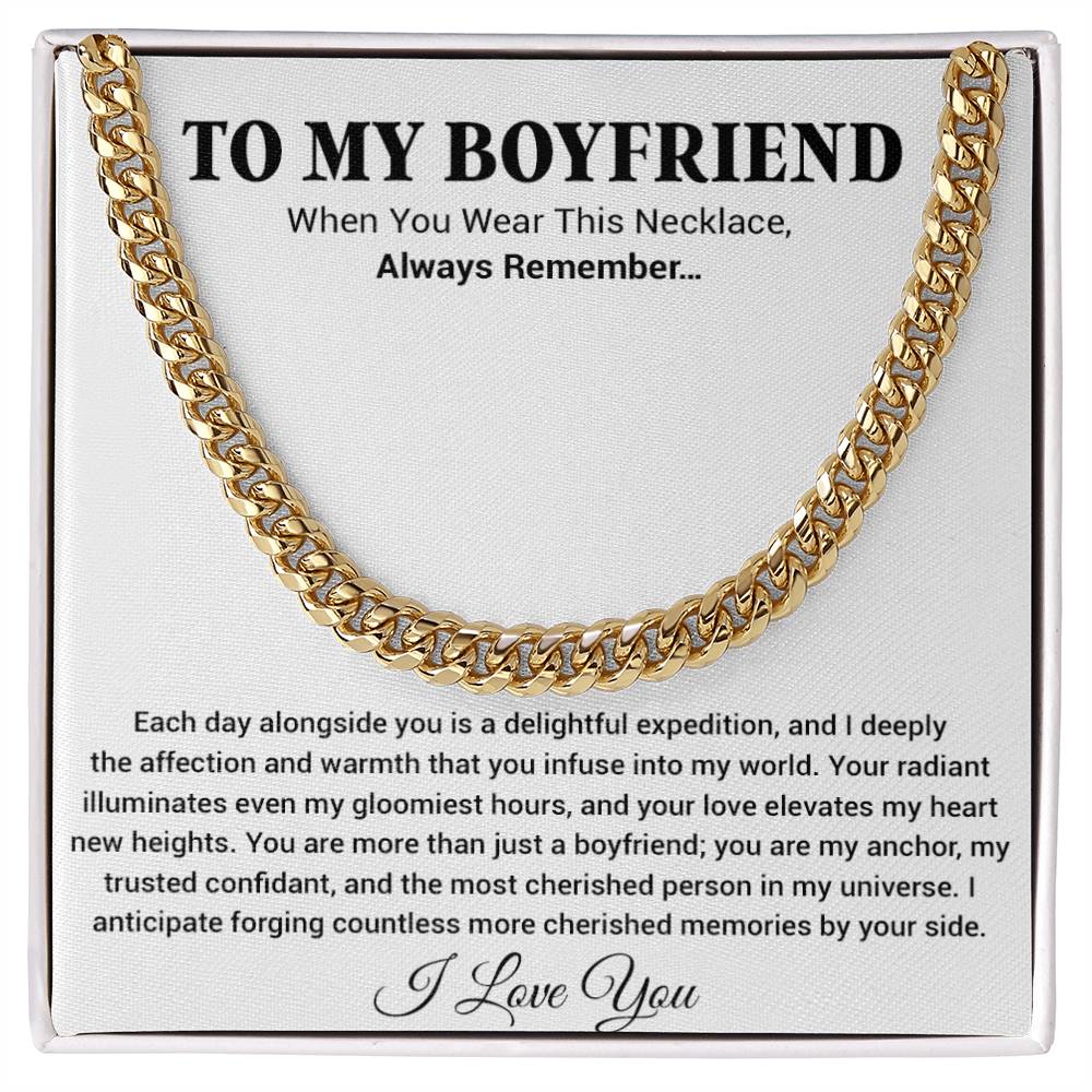 Boyfriend Promise Necklace, Boyfriend Promise Gift, Boyfriend Cuban Chain Necklace