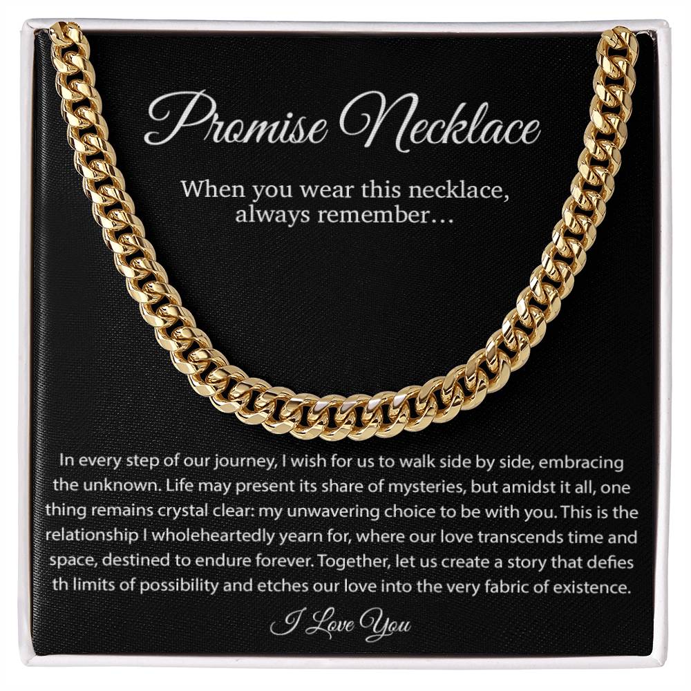 Promise Necklace Gift for Him, To My Man Cuban Chain Necklace, Anniversary Gift 1