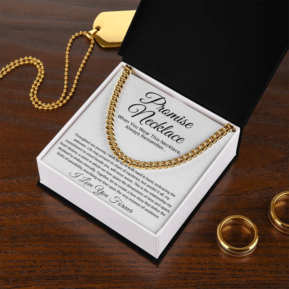 Promise Necklace Gift for Him, To My Man Cuban Chain Necklace, Anniversary Gift 26_11