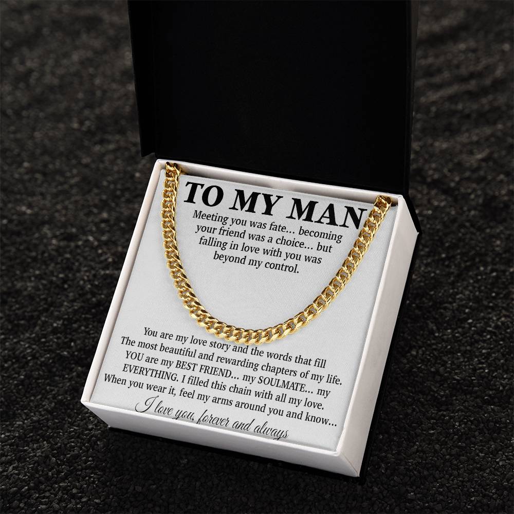 To My Man Cuban Chain Necklace, Gift for Him, Anniversary Birthday Christmas 24_5