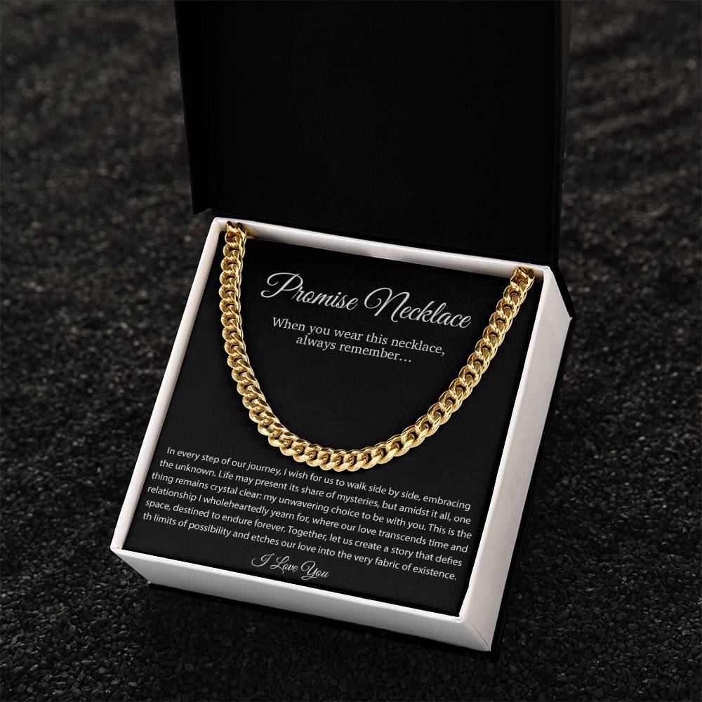 Promise Necklace Gift for Him, To My Man Cuban Chain Necklace, Anniversary Gift 1