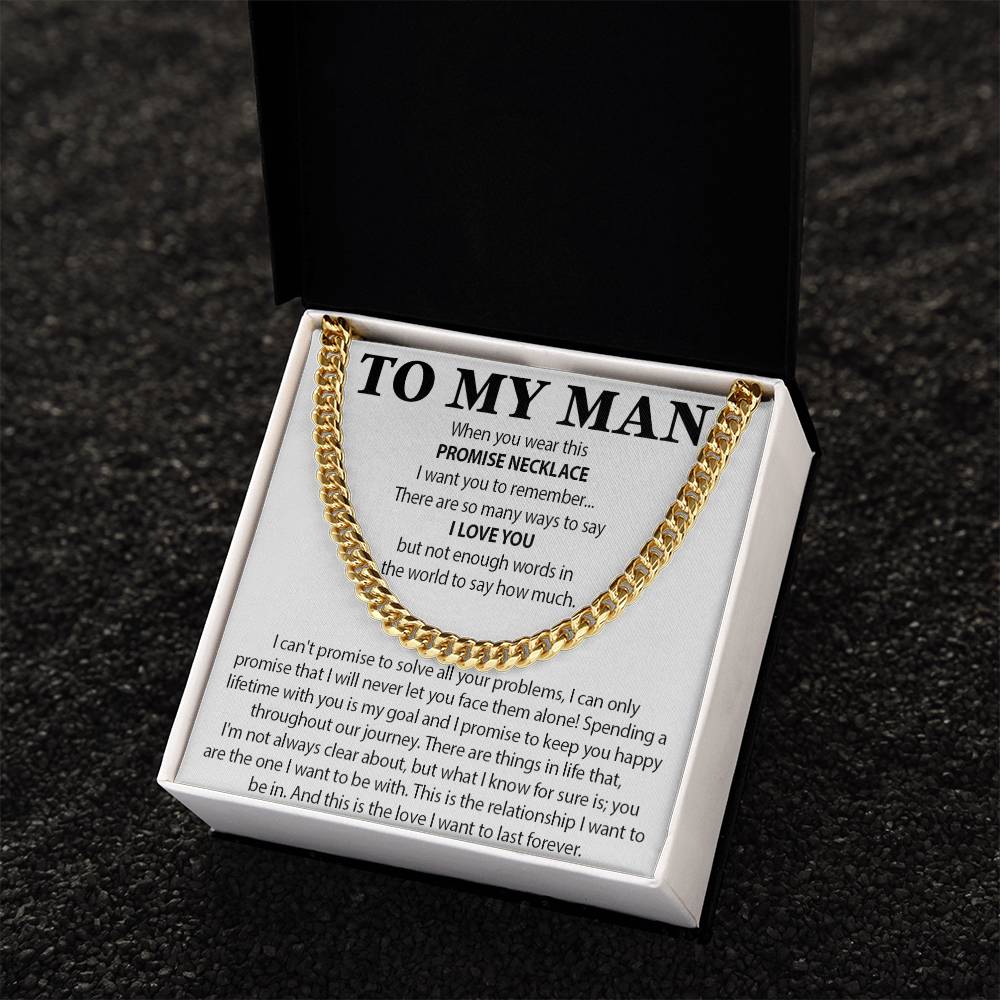 To My Man Cuban Chain Necklace, Gift for Him, Anniversary Birthday Christmas 25_10
