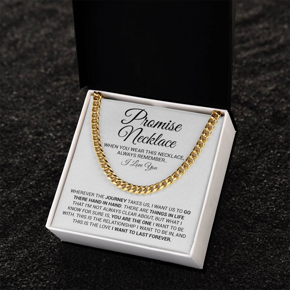 Promise Necklace Gift for Him, To My Man Cuban Chain Necklace, Anniversary Gift, Ideas for Boyfriend