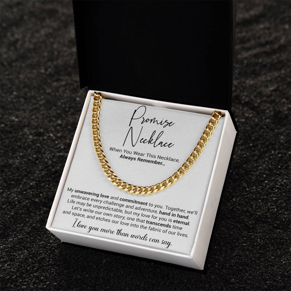 Promise Necklace Gift for Him, To My Man Cuban Chain Necklace, Anniversary Gift 12_10