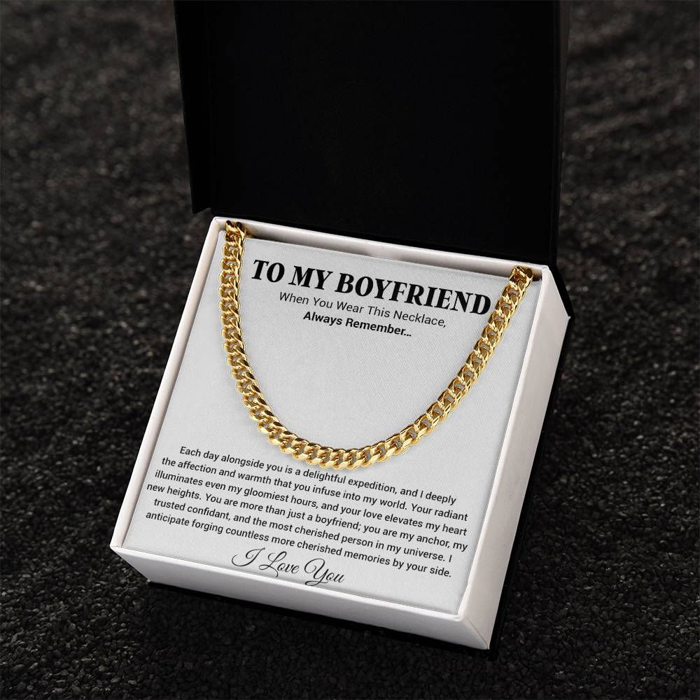 Boyfriend Promise Necklace, Boyfriend Promise Gift, Boyfriend Cuban Chain Necklace