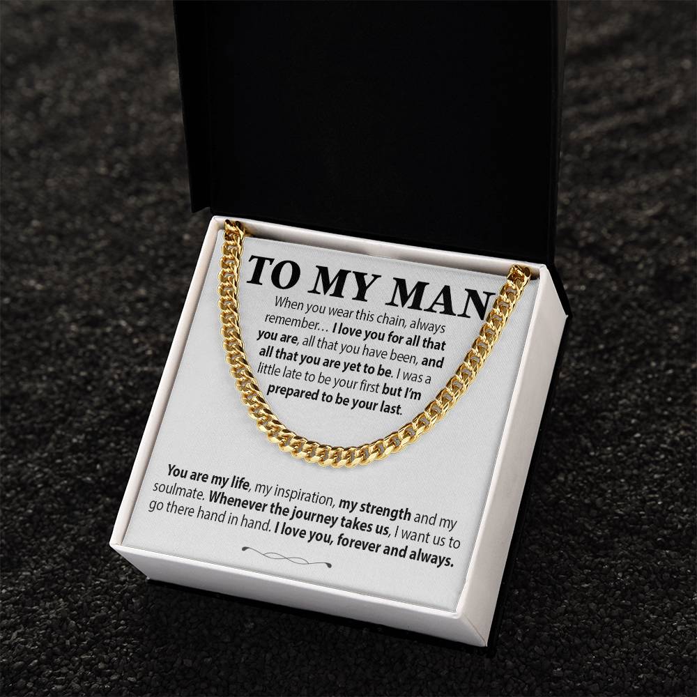 To My Man Cuban Chain Necklace, Gift for Him, Anniversary Birthday Christmas 13_10