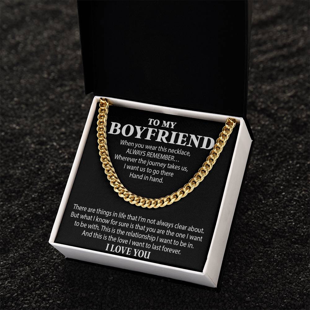 Boyfriend Cuban Chain Necklace, Promise Necklace For Boyfriend, Boyfriend Necklace