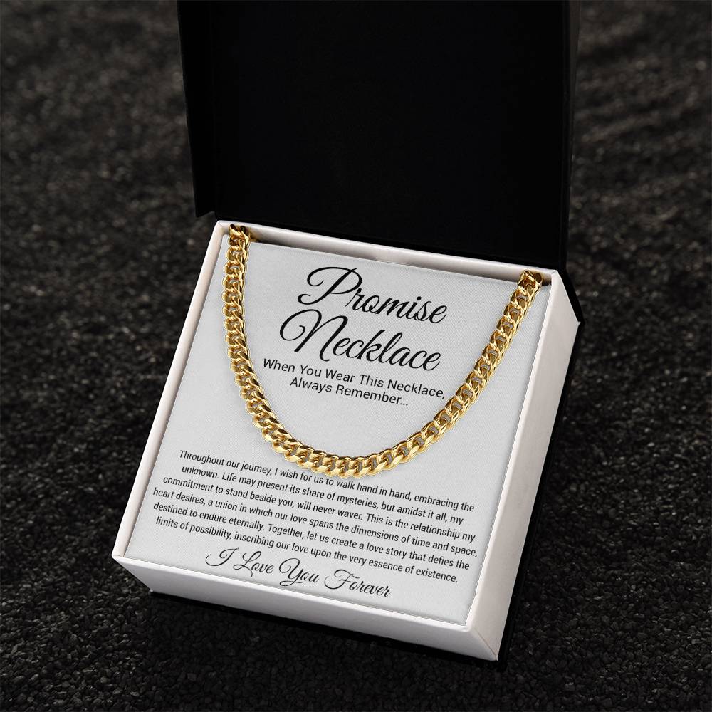 Promise Necklace Gift for Him, To My Man Cuban Chain Necklace, Anniversary Gift 26_11