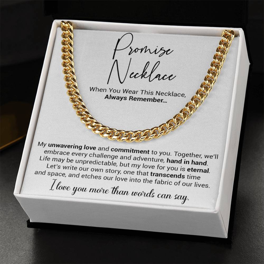 Promise Necklace Gift for Him, To My Man Cuban Chain Necklace, Anniversary Gift 12_10