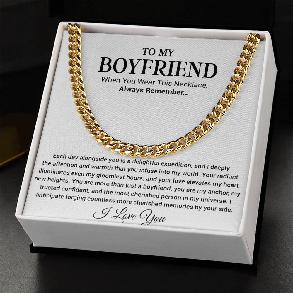 Boyfriend Promise Necklace, Boyfriend Promise Gift, Boyfriend Cuban Chain Necklace