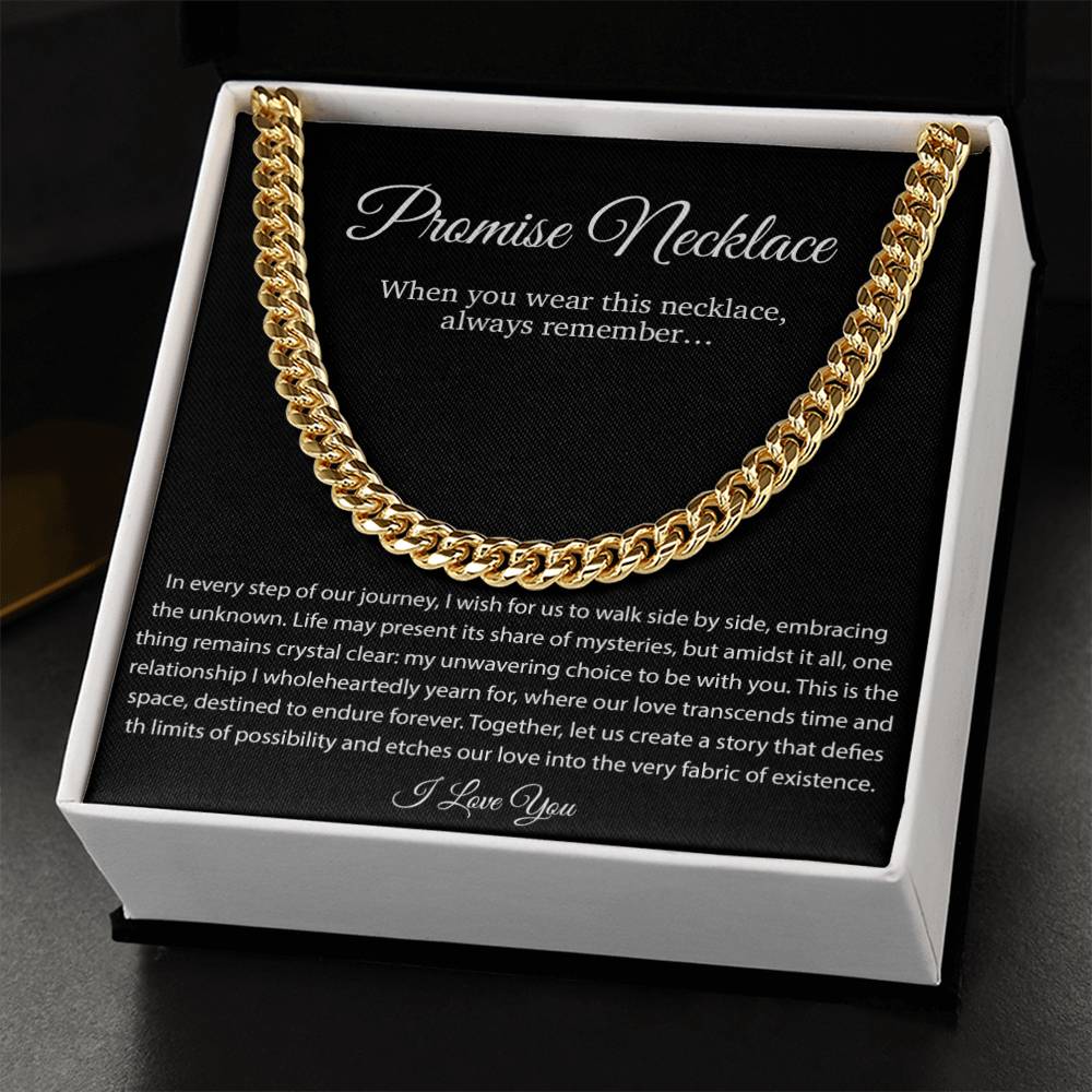Promise Necklace Gift for Him, To My Man Cuban Chain Necklace, Anniversary Gift 1