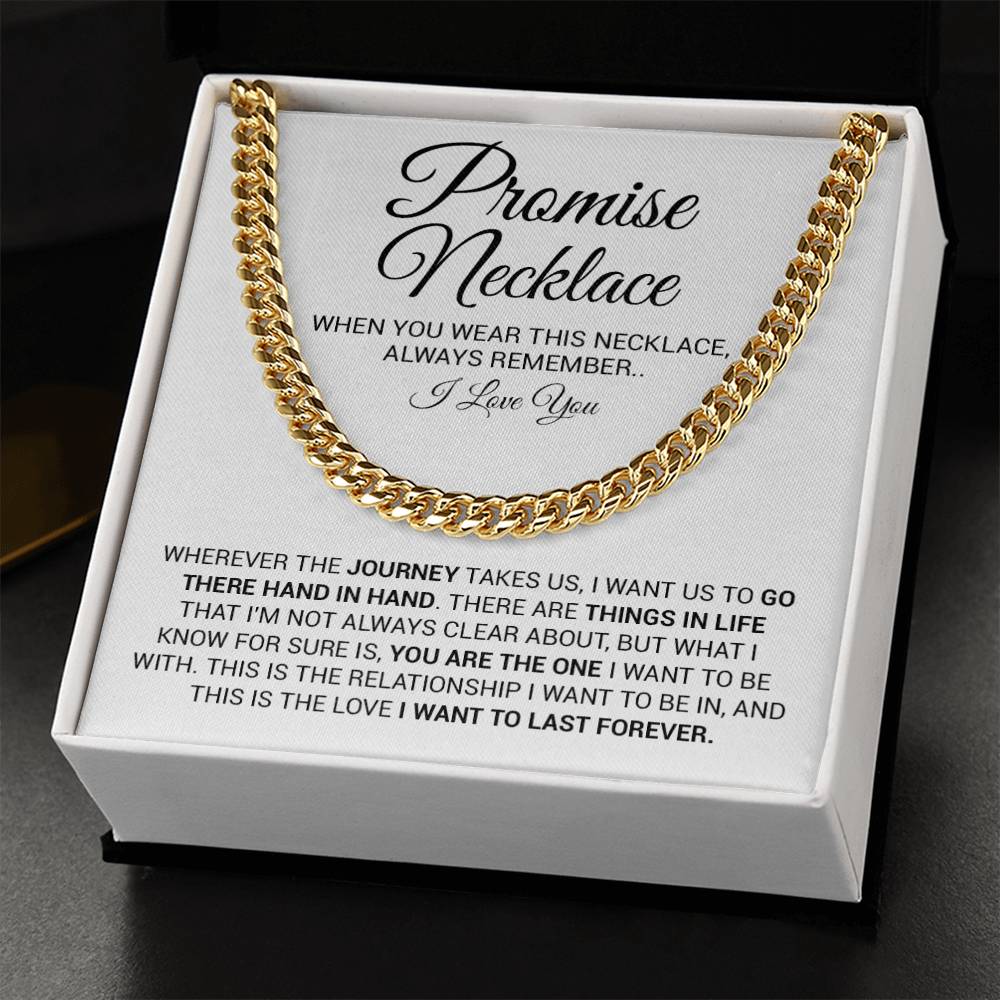 Promise Necklace Gift for Him, To My Man Cuban Chain Necklace, Anniversary Gift, Ideas for Boyfriend
